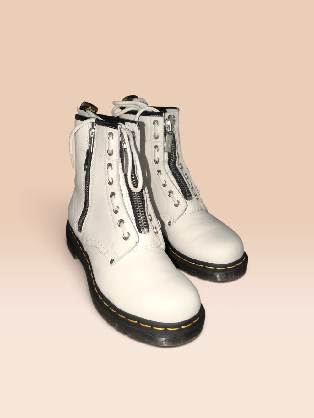 White 1460 Twin Zip Martens Size 8 US